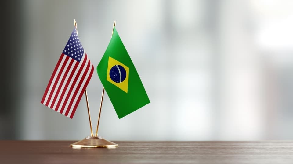 Flags of Brazil and the United States